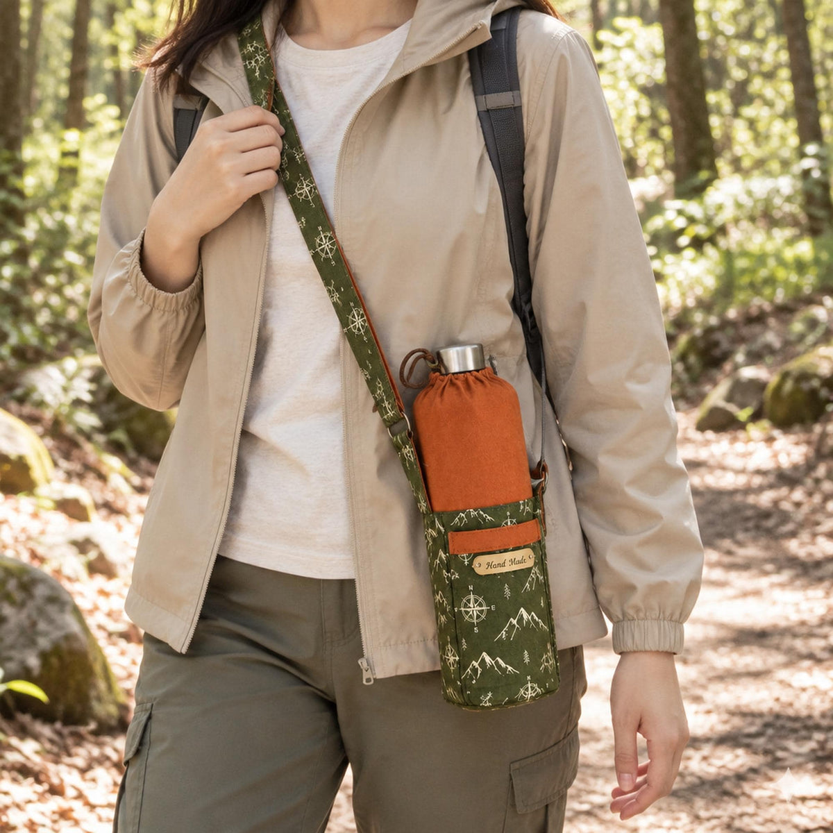 Water Bottle Holder Sewing Pattern PDF, Crossbody Bottle Sling with Pocket, Kids and Adult Bottle Carrier, 2 Sizes