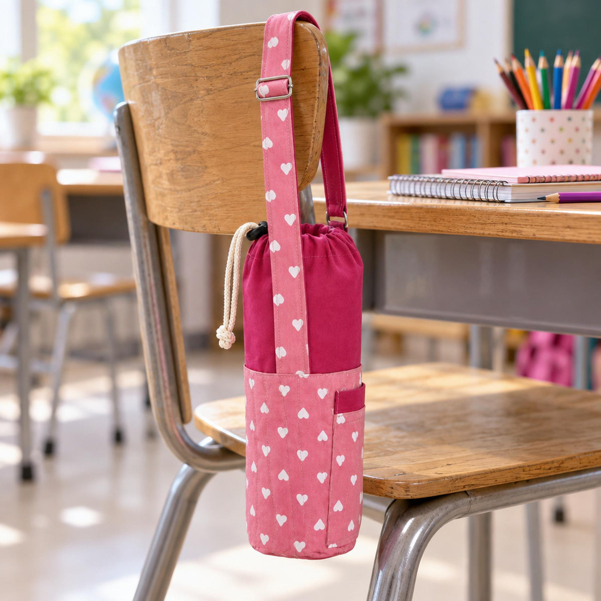 Water Bottle Holder Sewing Pattern PDF, Crossbody Bottle Sling with Pocket, Kids and Adult Bottle Carrier, 2 Sizes