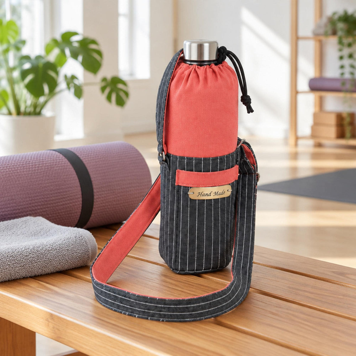 Water Bottle Holder Sewing Pattern PDF, Crossbody Bottle Sling with Pocket, Kids and Adult Bottle Carrier, 2 Sizes