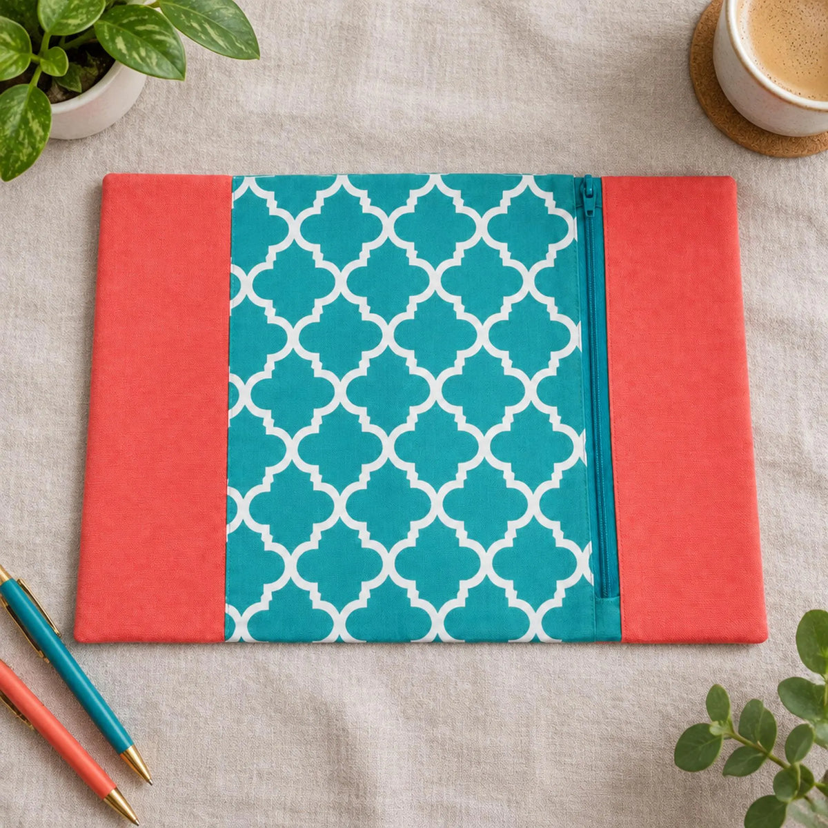 Notebook Cover Sewing Pattern PDF, A5 Journal Cover with Zipper Pocket, Fabric Book Cover, Bible & Planner Cover, Video Tutorial