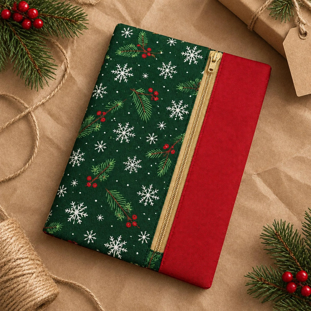 Notebook Cover Sewing Pattern PDF, A5 Journal Cover with Zipper Pocket, Fabric Book Cover, Bible & Planner Cover, Video Tutorial