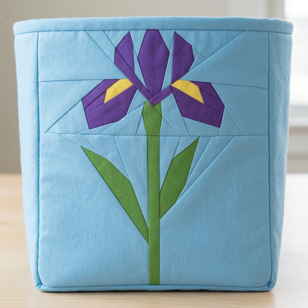 Iris Flower FPP Quilt Block Pattern – PDF Download | 4 Sizes Included