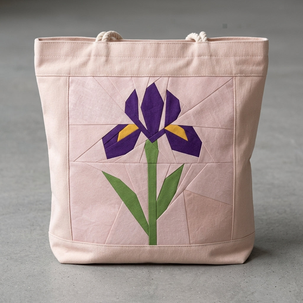 Iris Flower FPP Quilt Block Pattern – PDF Download | 4 Sizes Included