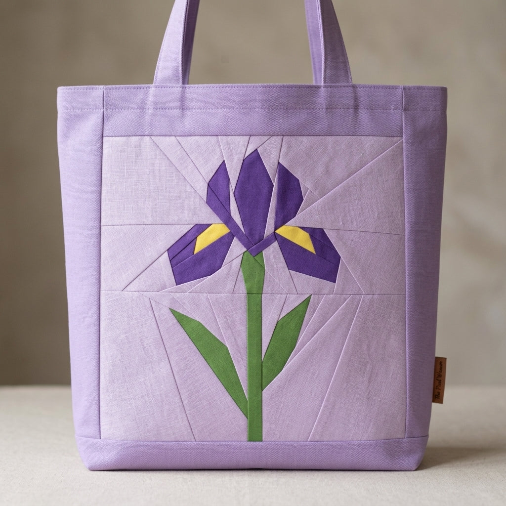 Iris Flower FPP Quilt Block Pattern – PDF Download | 4 Sizes Included