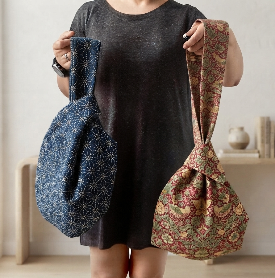 Reversible Knot Bag Pattern- 4 different sizes and style /Video Tutorial