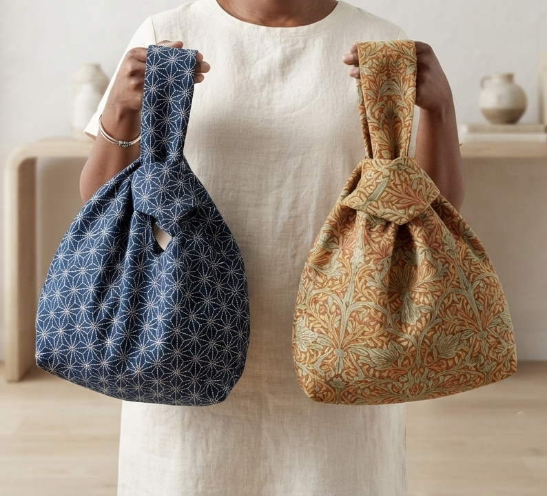 Reversible Knot Bag Pattern- 4 different sizes and style /Video Tutorial