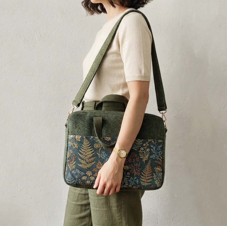 Laptop Bag Pattern/ 3 sizes, 11",13" and 15"/ with 6 pockets.