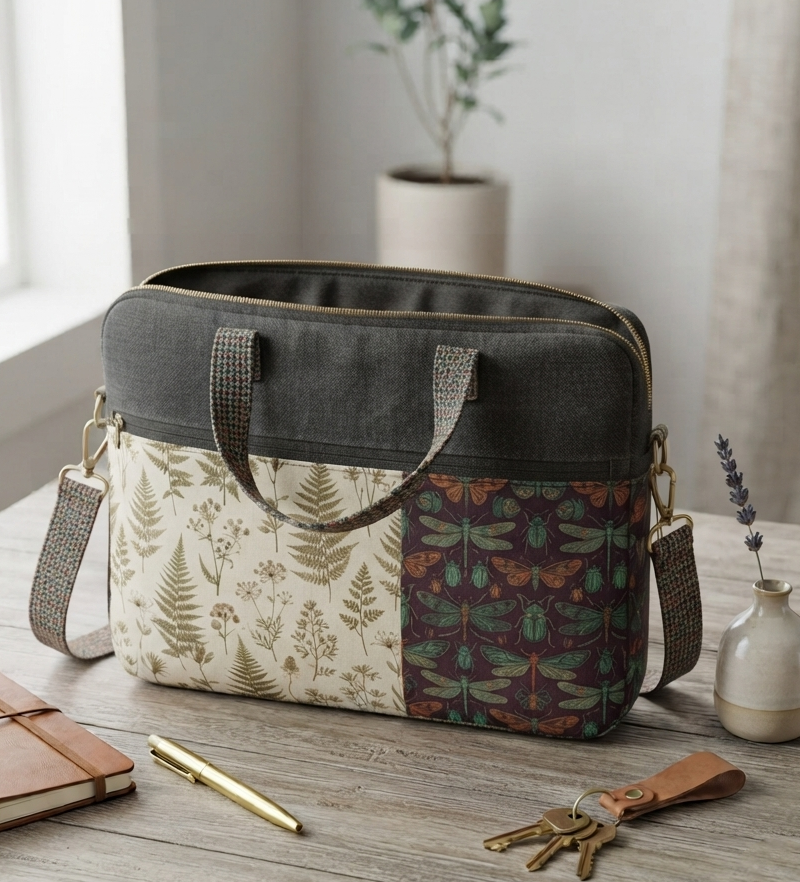 Laptop Bag Pattern/ 3 sizes, 11",13" and 15"/ with 6 pockets.