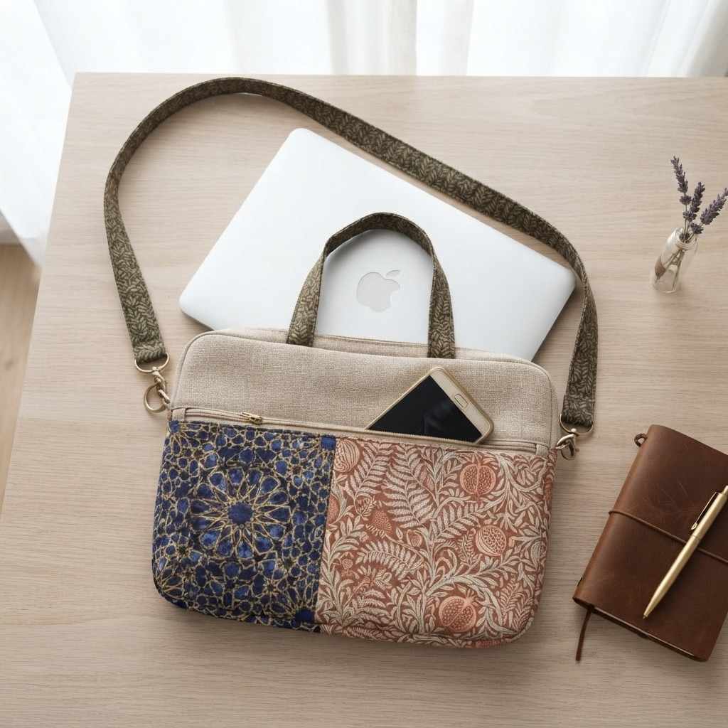 Laptop Bag Pattern/ 3 sizes, 11",13" and 15"/ with 6 pockets.