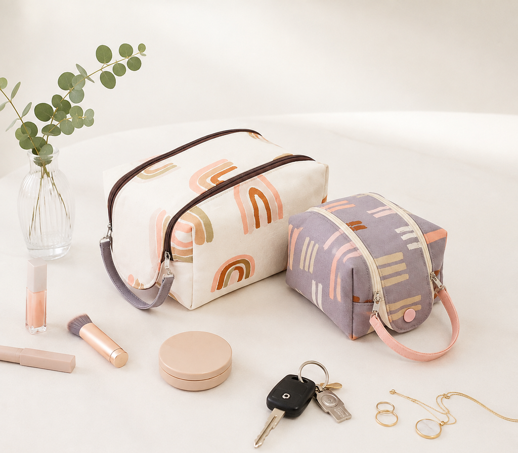 Double zip gear pouch pattern/ 2 sizes/ Makeup bag pattern