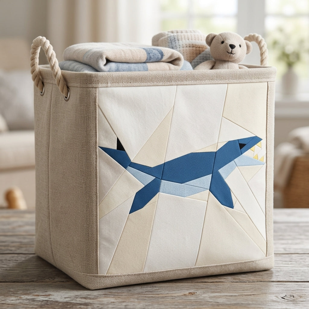 Mosasaurus Quilt Block Pattern – Dinosaur Quilt Block - PDF Download | 4 Sizes Included