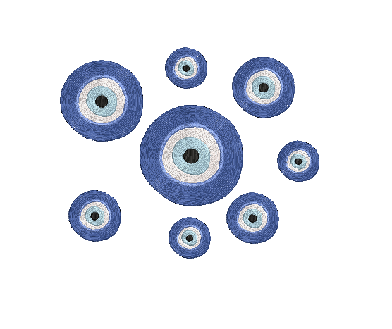 Evil Eye 🧿 Blue Eye / Nazar, Machine Embroidery Design 4 Sizes