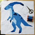 Parasaurolophus FPP Quilt Block Pattern – Dinosaur Quilt Block - PDF Download | 4 Sizes Included