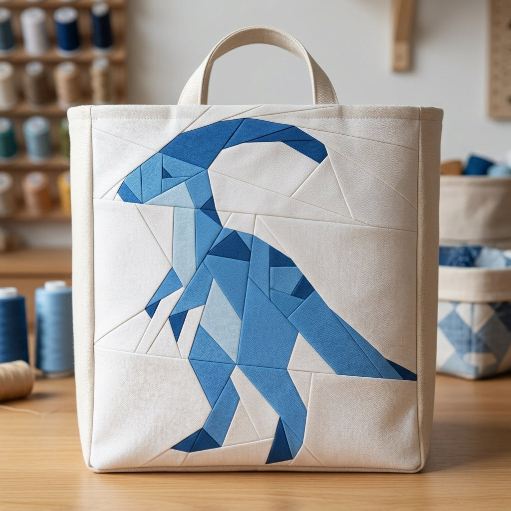 Parasaurolophus FPP Quilt Block Pattern – Dinosaur Quilt Block - PDF Download | 4 Sizes Included