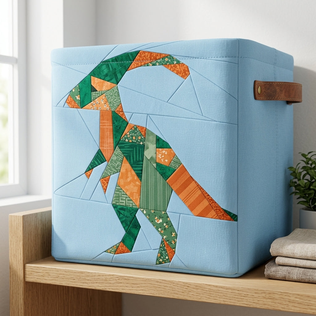 Parasaurolophus FPP Quilt Block Pattern – Dinosaur Quilt Block - PDF Download | 4 Sizes Included