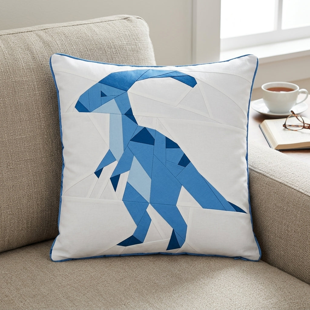 Parasaurolophus FPP Quilt Block Pattern – Dinosaur Quilt Block - PDF Download | 4 Sizes Included