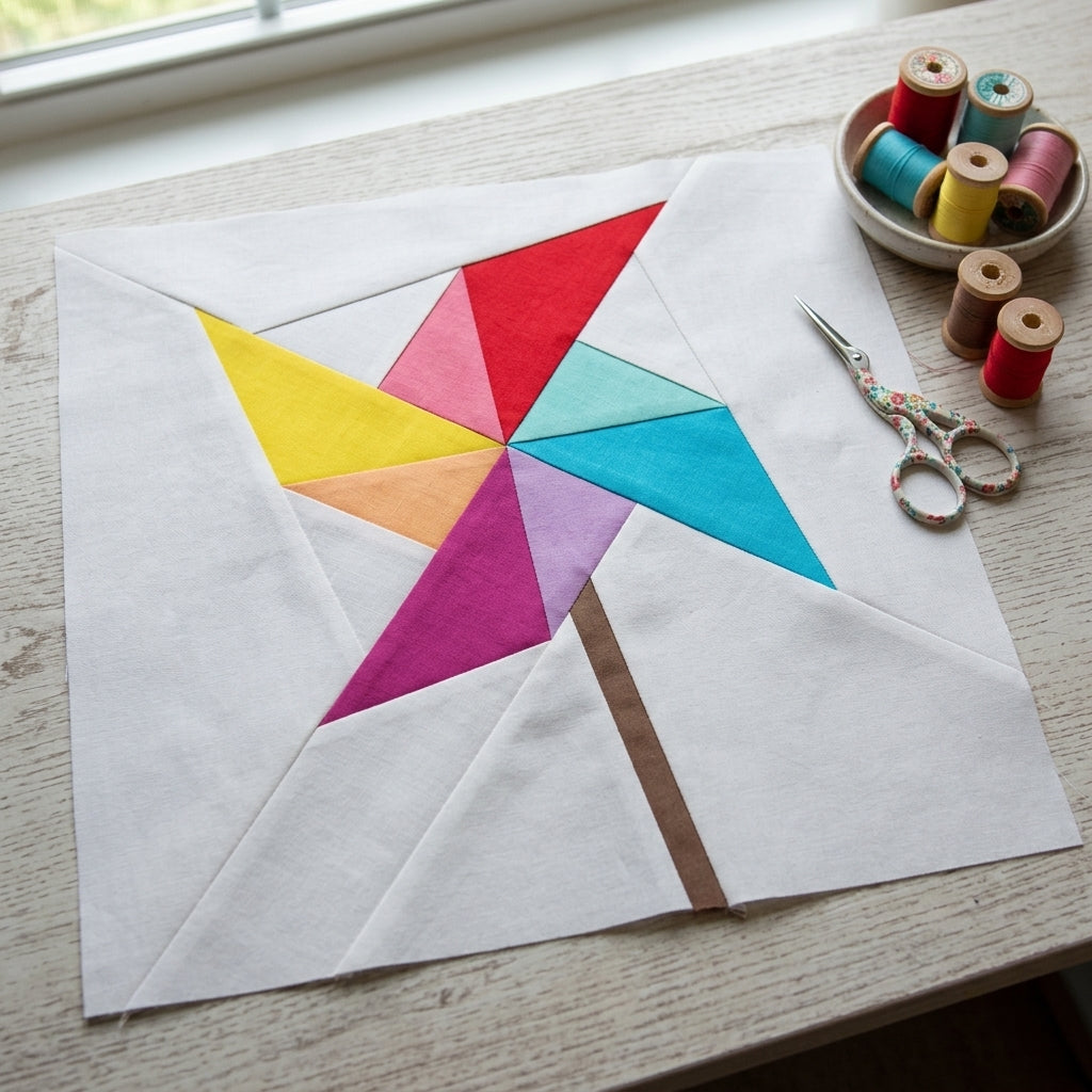 Pinwheel FPP Quilt Block Pattern – PDF Download | 6 Sizes Included
