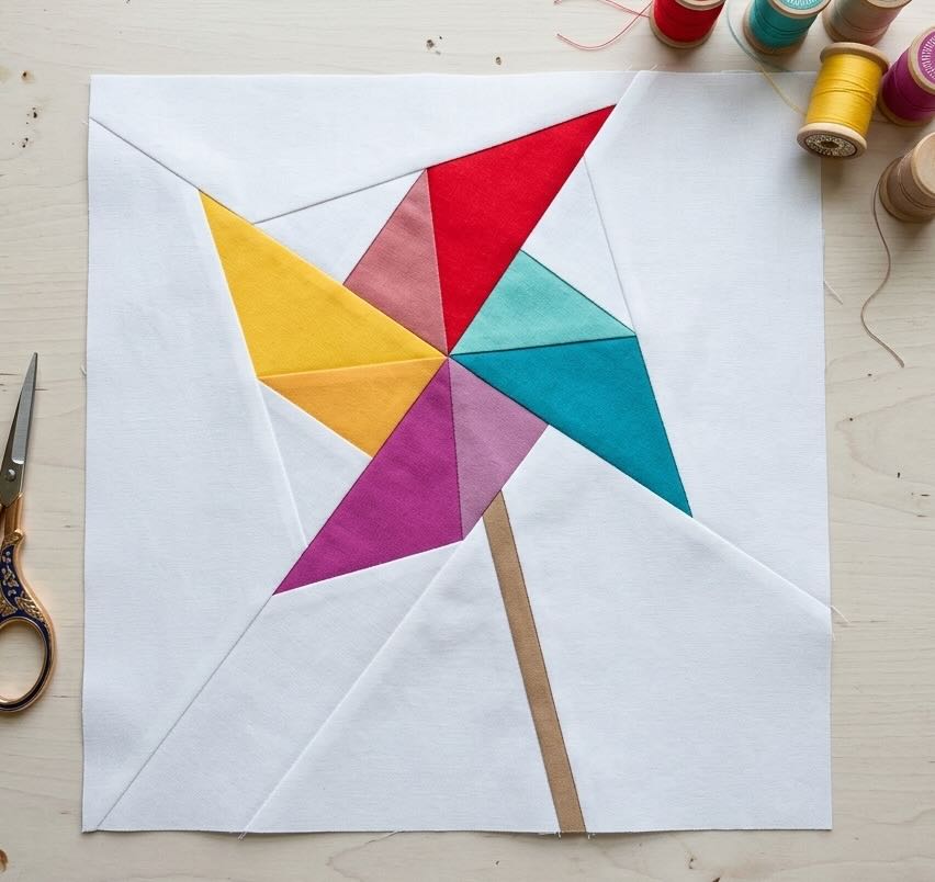 Pinwheel FPP Quilt Block Pattern – PDF Download | 6 Sizes Included