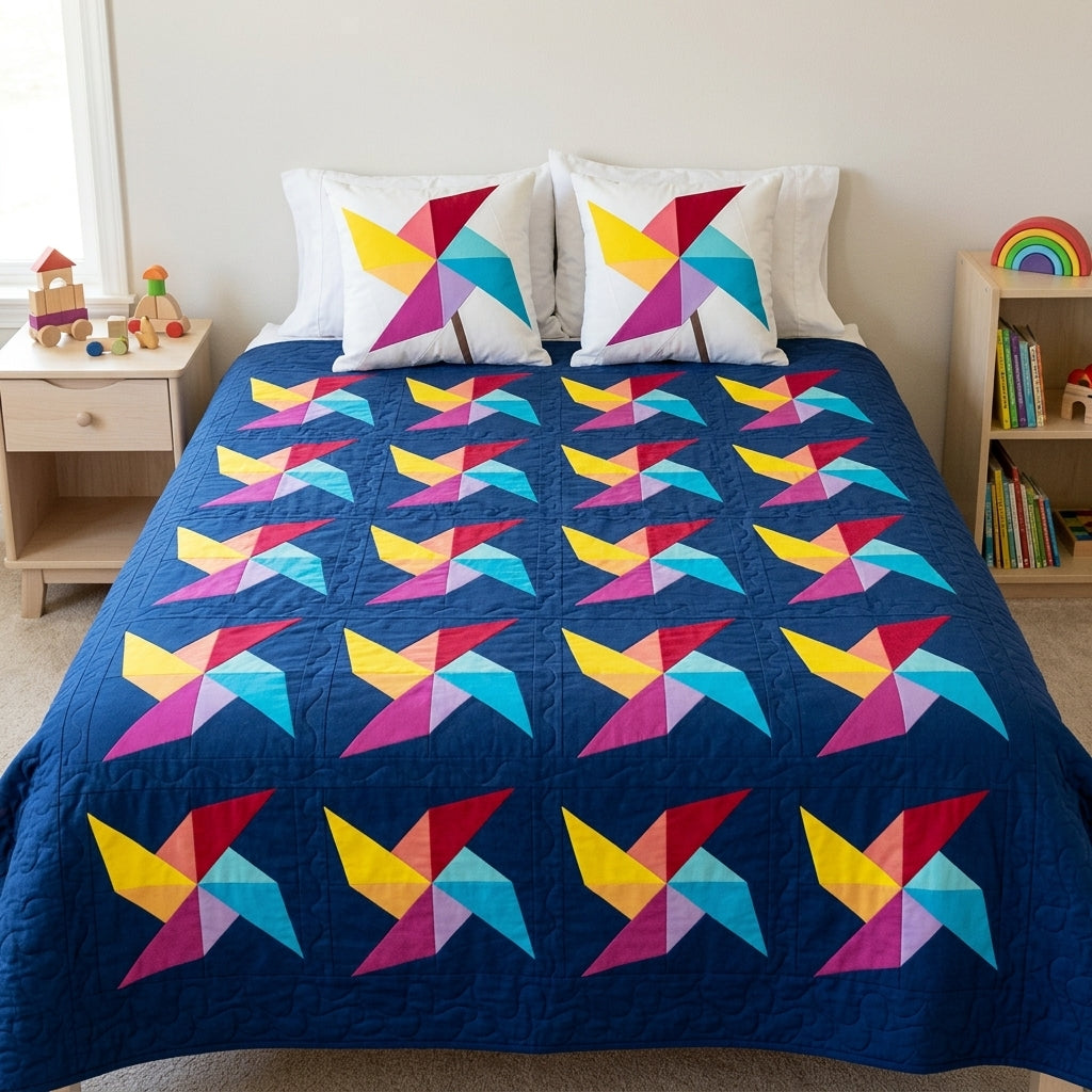 Pinwheel FPP Quilt Block Pattern – PDF Download | 6 Sizes Included