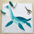 Plesiosaurus Quilt Block Pattern – Dinosaur Quilt Block - PDF Download | 4 Sizes Included