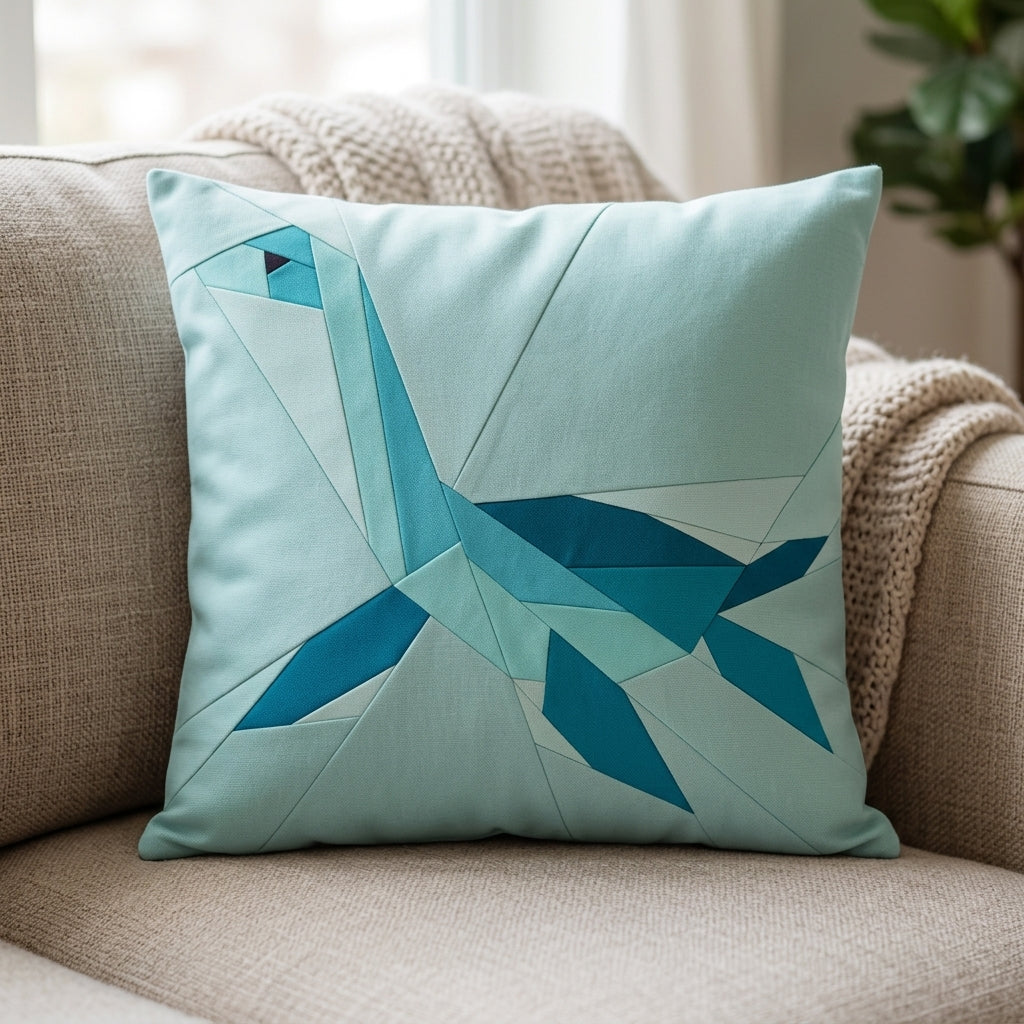 Plesiosaurus Quilt Block Pattern – Dinosaur Quilt Block - PDF Download | 4 Sizes Included