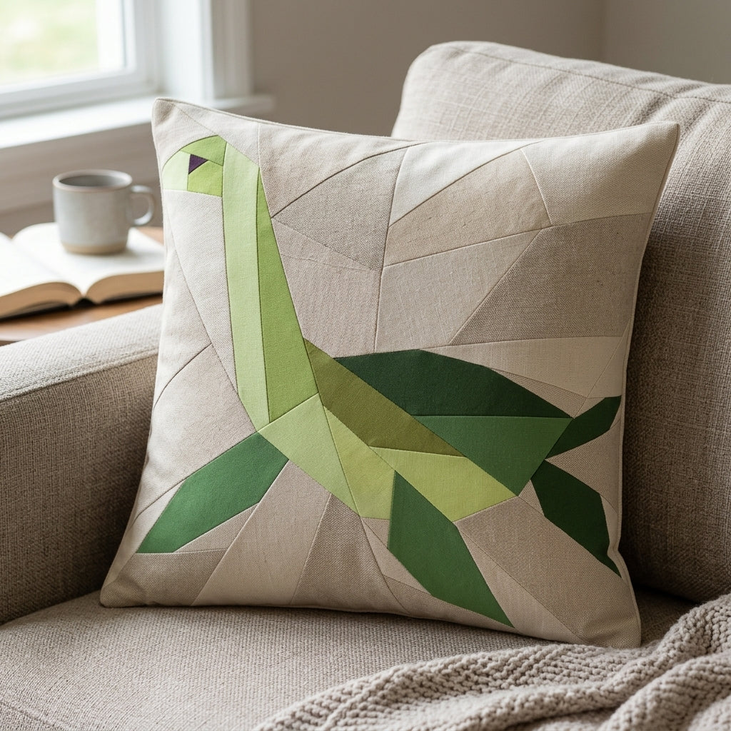 Plesiosaurus Quilt Block Pattern – Dinosaur Quilt Block - PDF Download | 4 Sizes Included