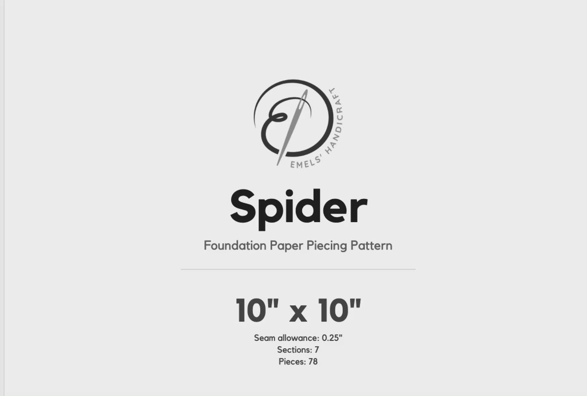 Spider FPP Quilt Block Pattern – PDF Download | 4 Sizes Included