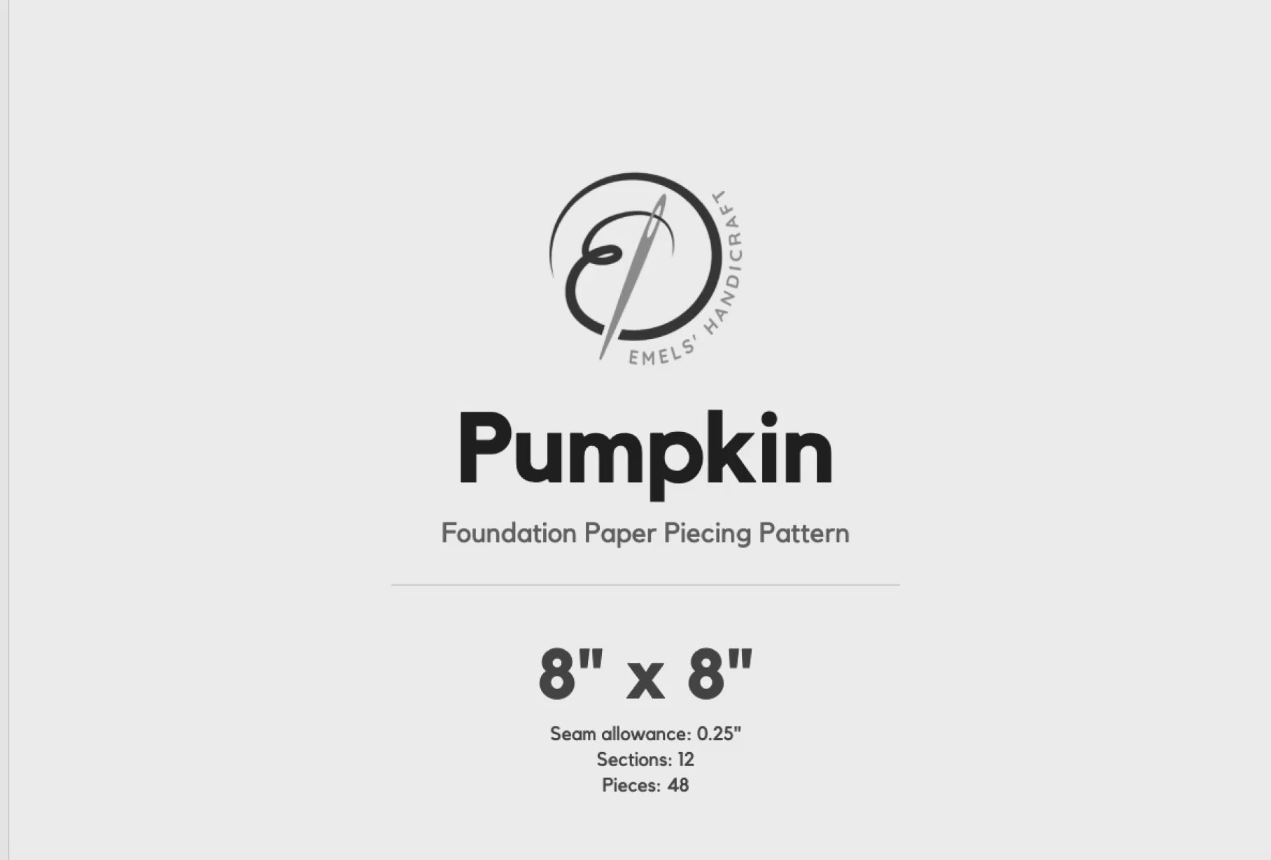 Pumpkin FPP Quilt Block Pattern – PDF Download | 4 Sizes Included