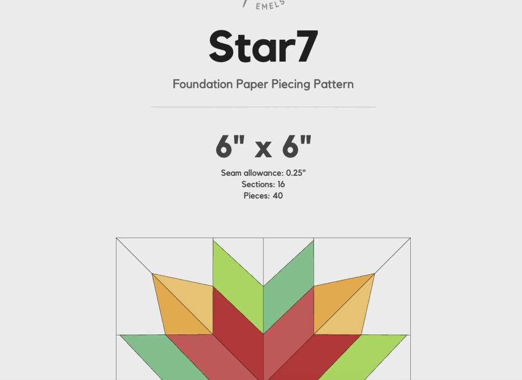 Cardinal Star FPP Quilt Block Pattern – PDF Download |6 Sizes Included