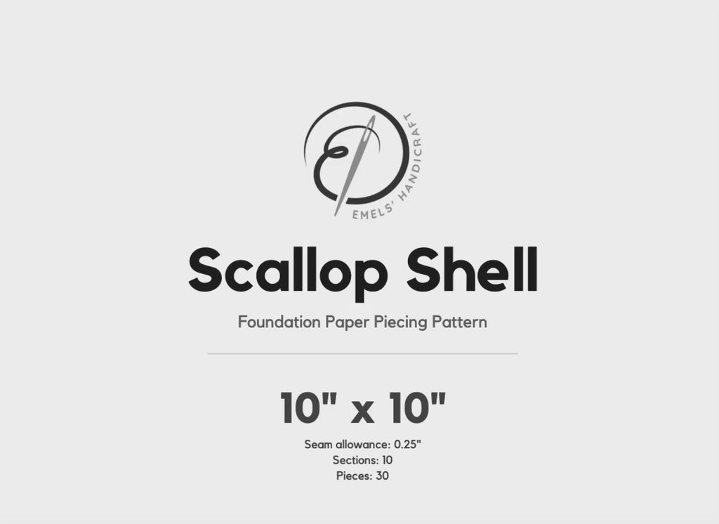 Scallop Shell FPP Quilt Block Pattern – PDF Download | 4 Sizes Included