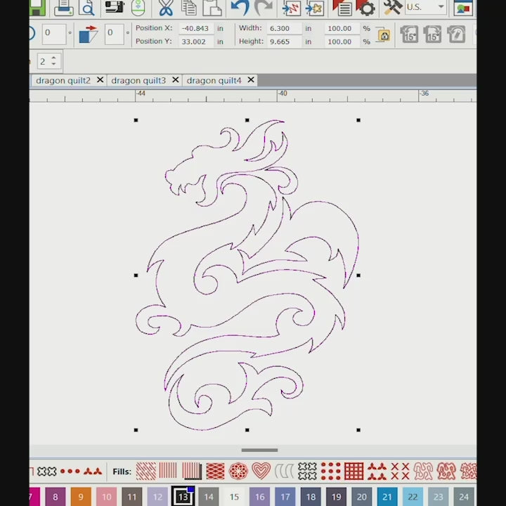 Dragon Quilt Block Embroidery Design