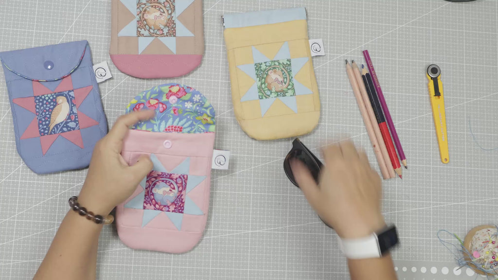 Glasses/Pencilcase Pouch PDF Sewing Pattern and Paper Piecing Pattern