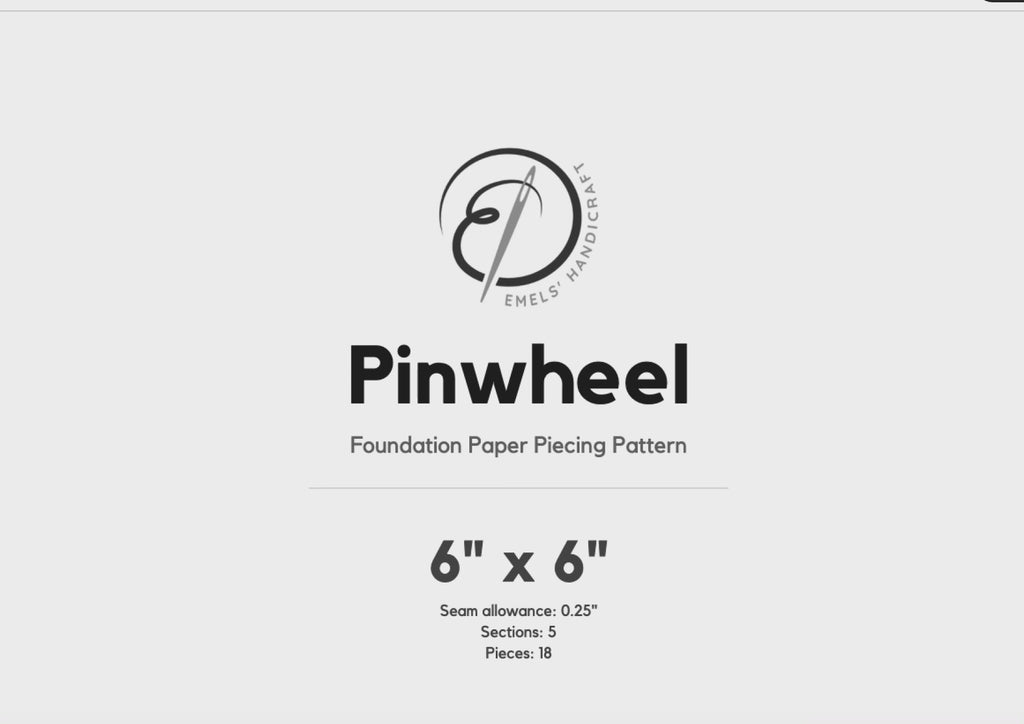 Pinwheel FPP Quilt Block Pattern – PDF Download | 6 Sizes Included