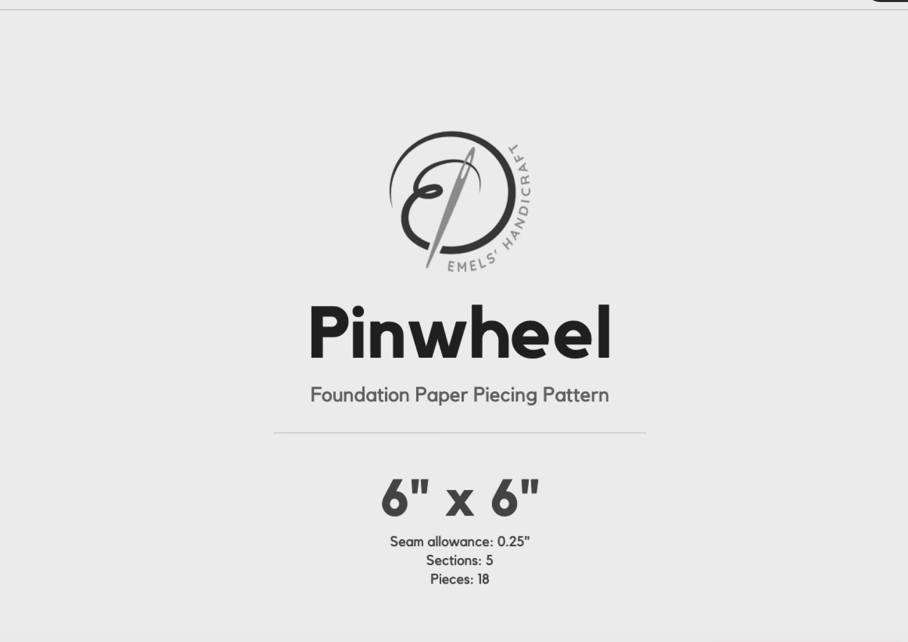 Pinwheel FPP Quilt Block Pattern – PDF Download | 6 Sizes Included