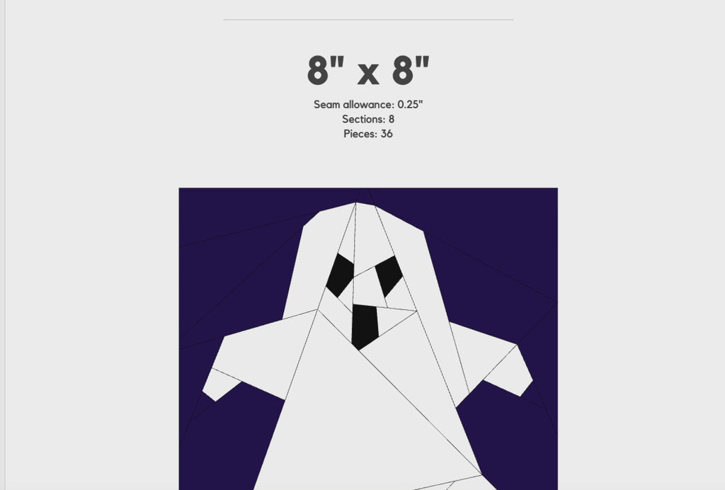 Ghost FPP Quilt Block Pattern – PDF Download | 4 Sizes Included