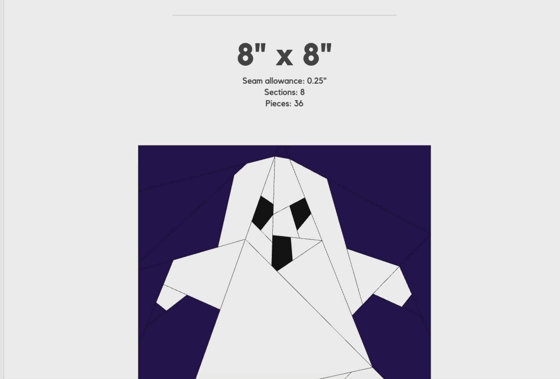 Ghost FPP Quilt Block Pattern – PDF Download | 4 Sizes Included