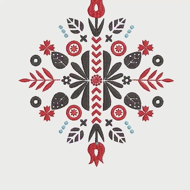 Scandinavian Folk Machine Embroidery Design