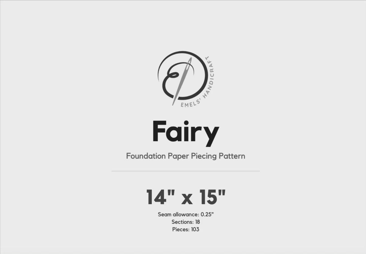 Fairy Foundation Paper Piecing Pattern | Fairy Quilt Block PDF | Fairytale FPP Pattern | Girls Nursery Quilt Decor | Instant Download