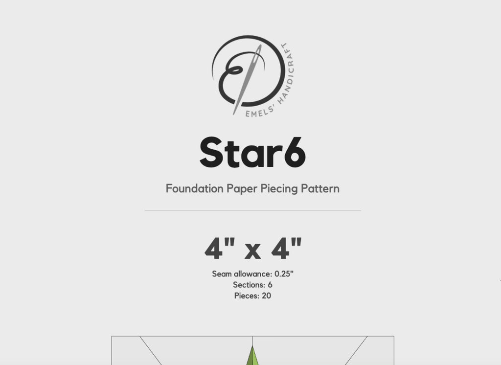Crown Star FPP Quilt Block Pattern – PDF Download |6 Sizes Included