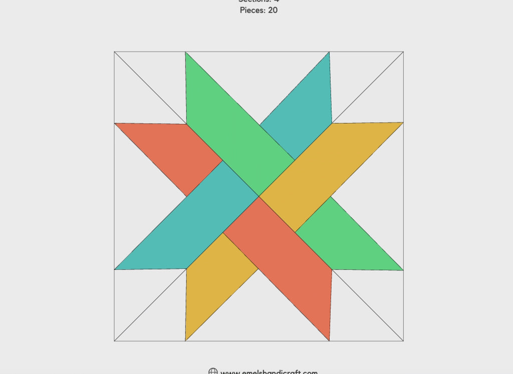 Woven Star FPP Quilt Block Pattern – PDF Download |6 Sizes Included