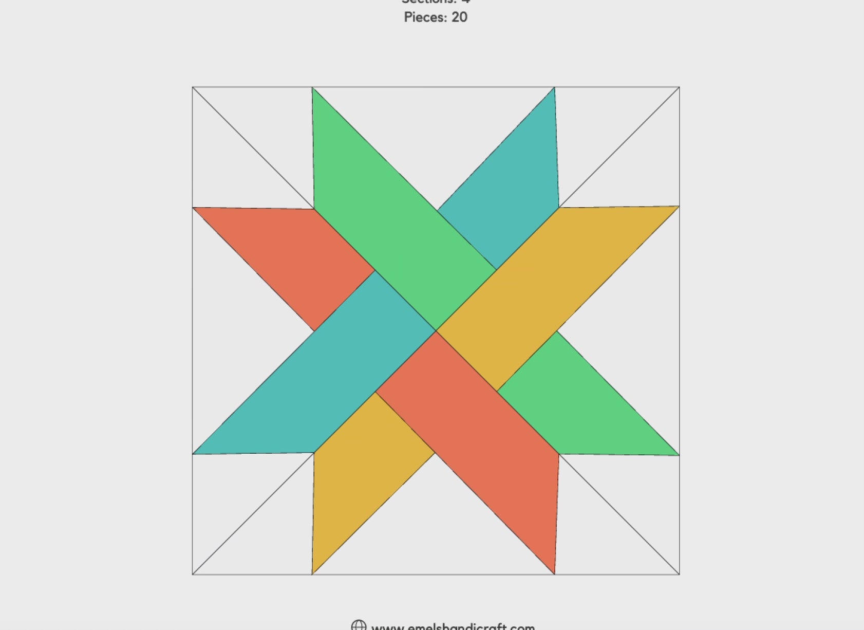 Woven Star FPP Quilt Block Pattern – PDF Download |6 Sizes Included