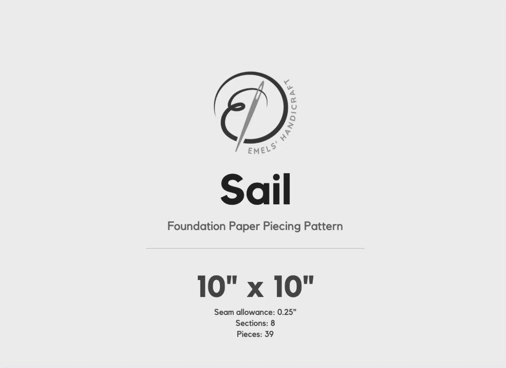 Sail FPP Quilt Block Pattern – PDF Download | 4 Sizes Included