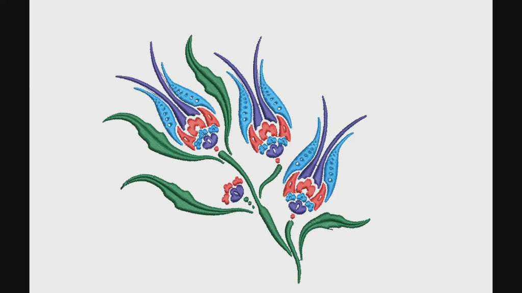 Tulip Stalk Machine Embroidery Design