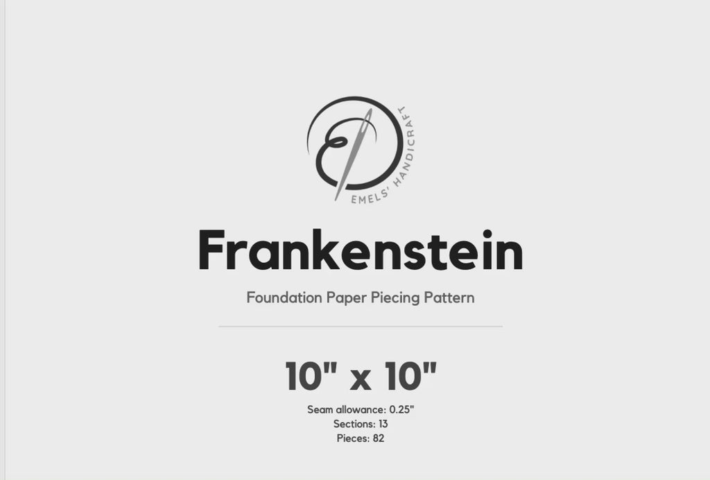 Frankenstein FPP Quilt Block Pattern – PDF Download | 4 Sizes Included