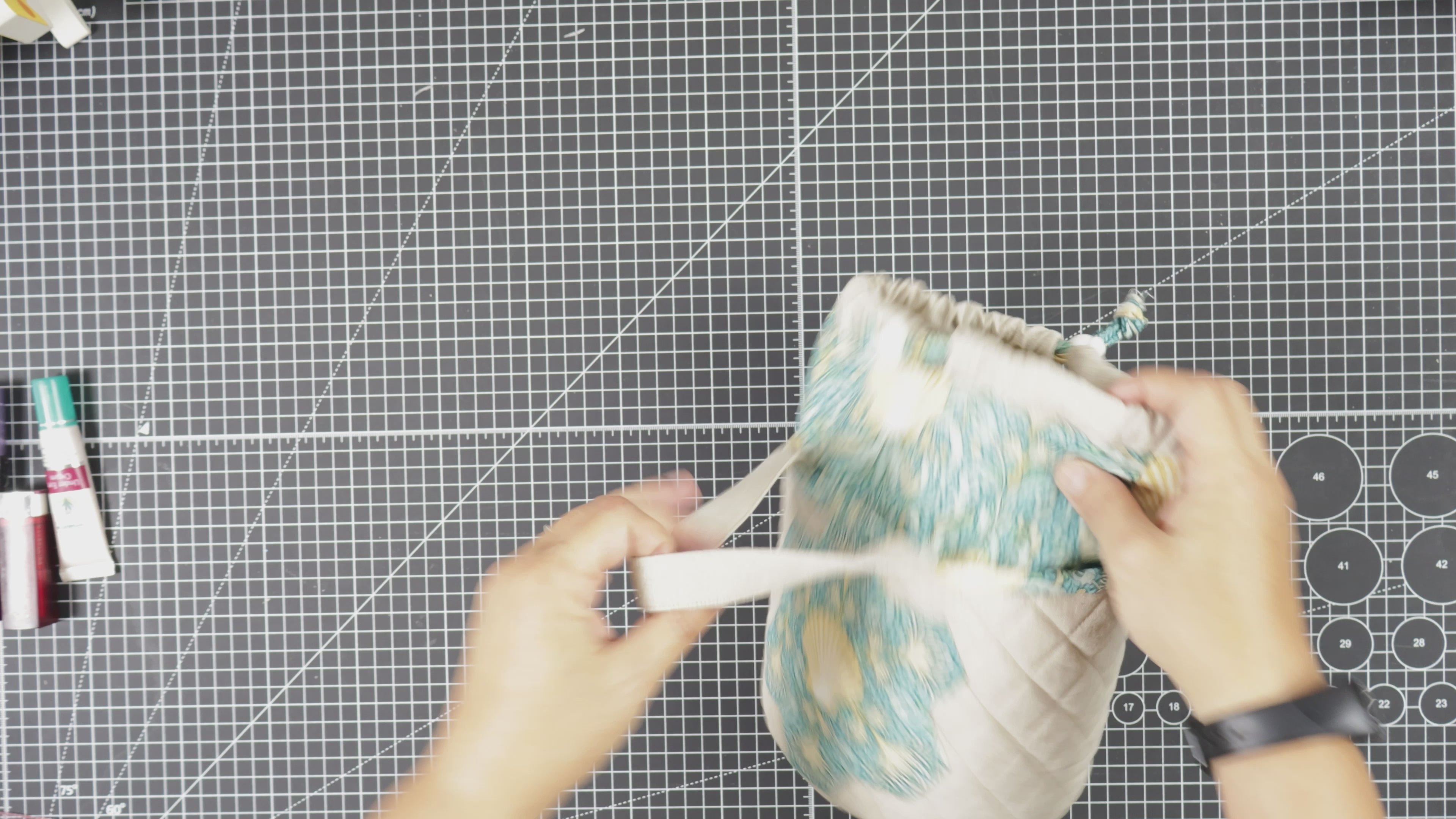 Drawstring Fabric Basket Pattern