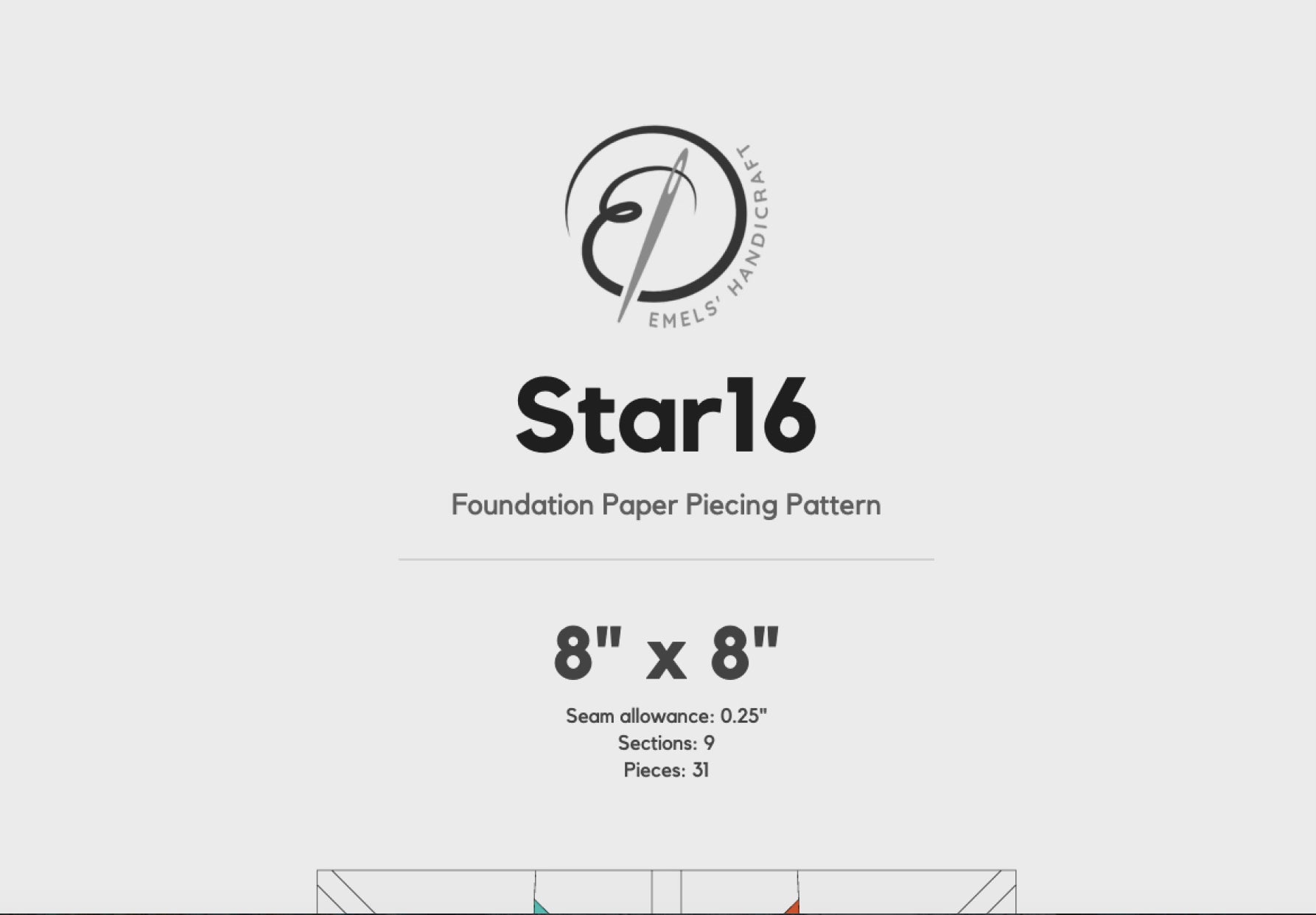 Frostwind Star FPP Quilt Block Pattern – PDF Download |6 Sizes Included