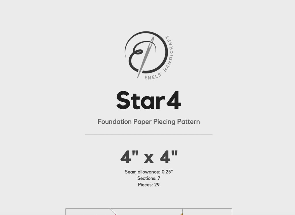 Twirling Star FPP Quilt Block Pattern – PDF Download |6 Sizes Included (Copy)