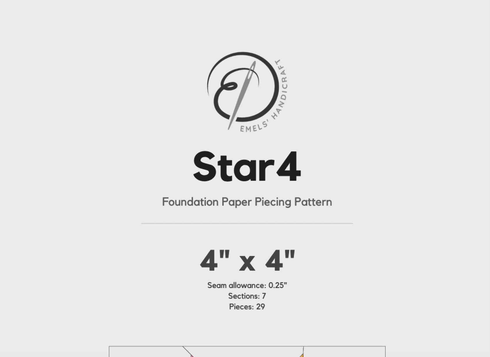 Twirling Star FPP Quilt Block Pattern – PDF Download |6 Sizes Included (Copy)