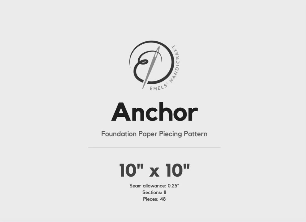 Anchor FPP Quilt Block Pattern – PDF Download | 4 Sizes Included