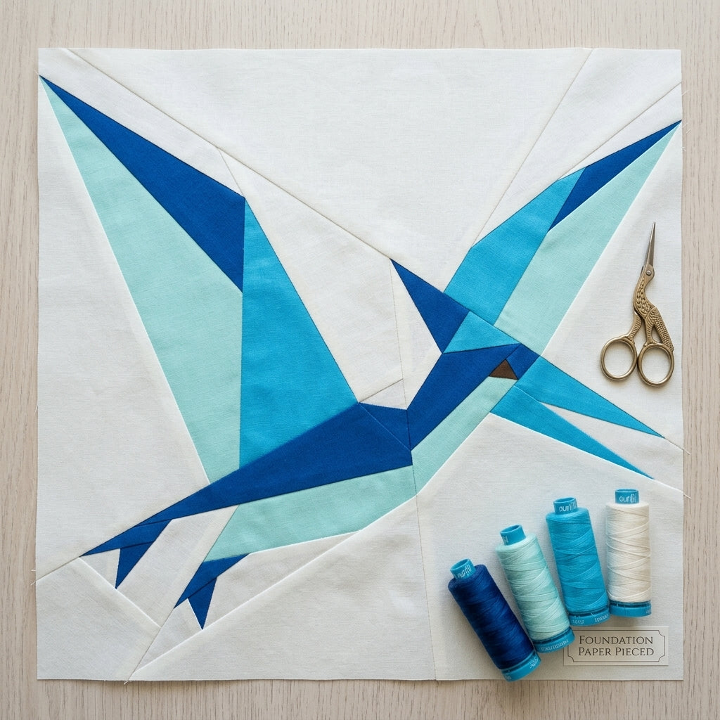 Pteranodon Quilt Block Pattern – Dinosaur Quilt Block - PDF Download | 4 Sizes Included